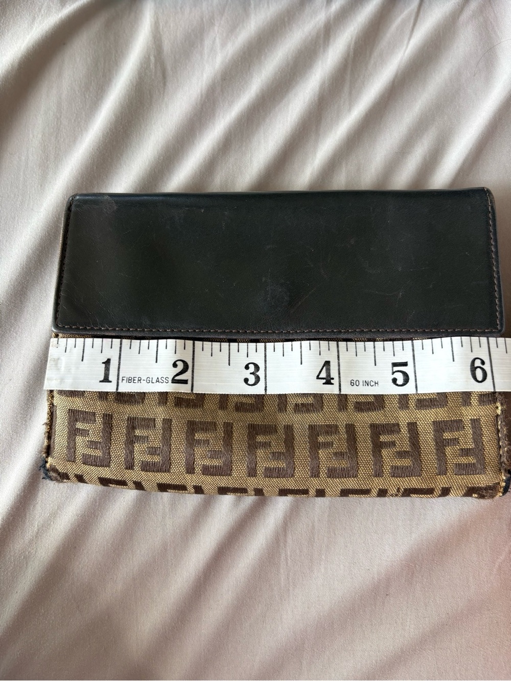 Vintage FENDI Zucchino Canvas Compact Wallet - Tobacco/Black - Read Description - Picture 13 of 13